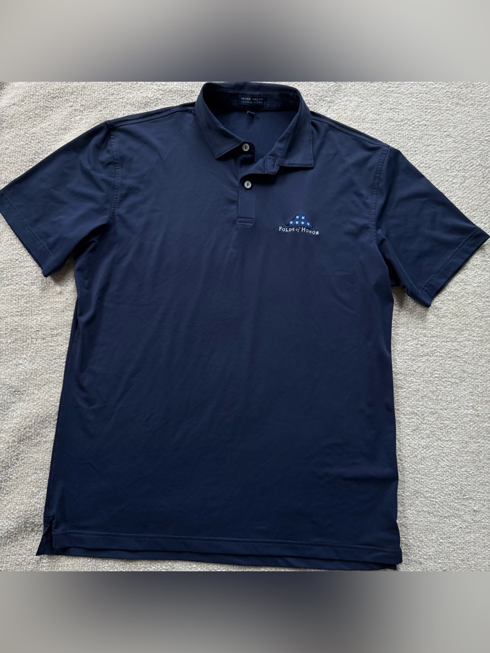 Peter Millar Crown Crafted Folds of Honor Performance Polo Men’s Large Navy